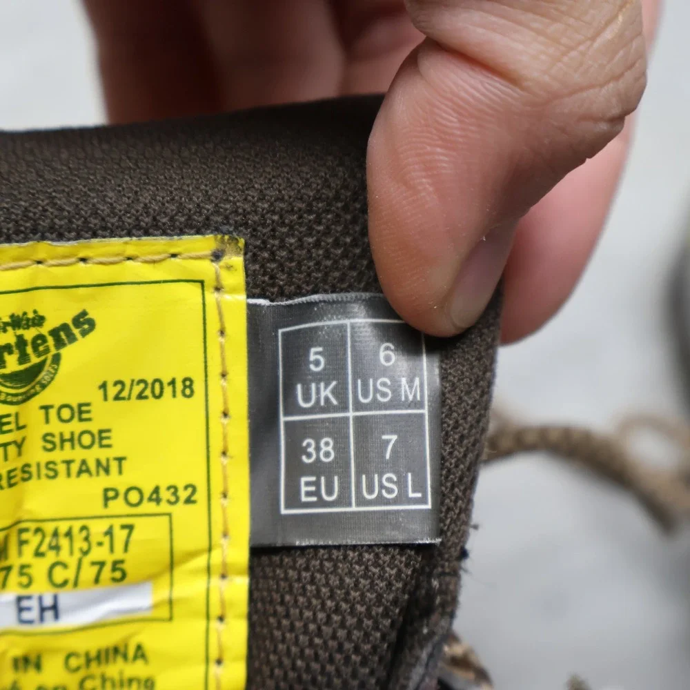 Dr. Martens Men 6 Women 7 Work Boots Brwn Ironbridge Steel Toe Industrial Safety